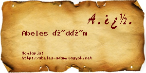 Abeles Ádám névjegykártya